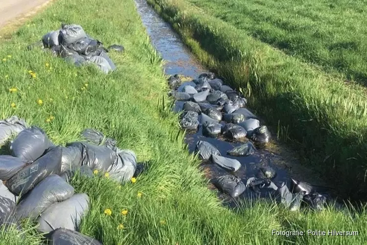 Zestig zakken met &#39;drugsafval&#39; gevonden in buitengebied Hilversum